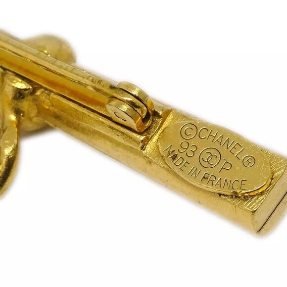 Chanel Bow And Arrow Heart Brooch Pin Gold 93P - Picture 4 of 4